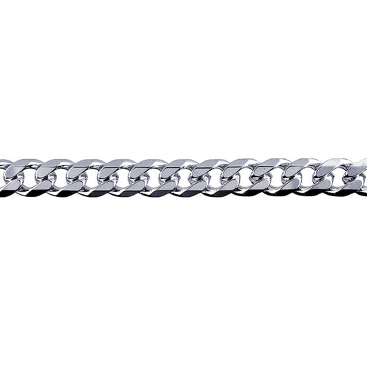 STERLING SILVER SOLID DIAMOND CUT 21CM X 6.8MM WIDE CURB BRACELET