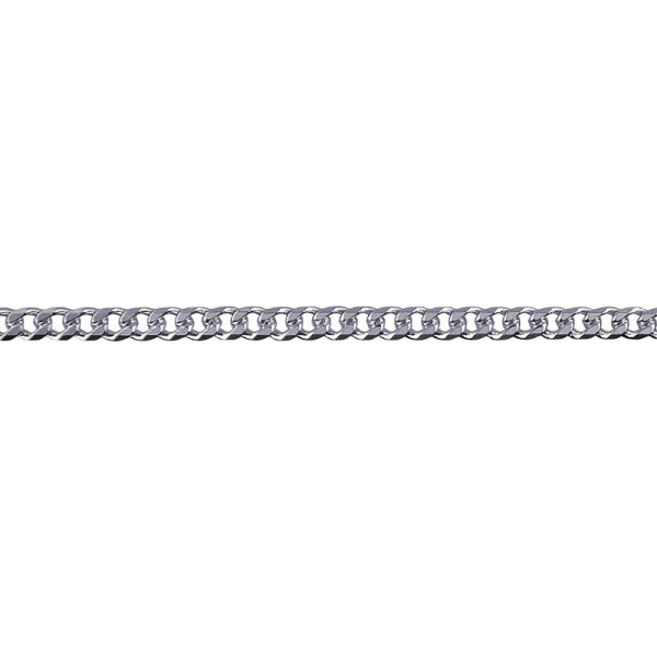 STERLING SILVER 50CM BEVEL DIAMOND CUT CURB CHAIN 8.3GRAMS