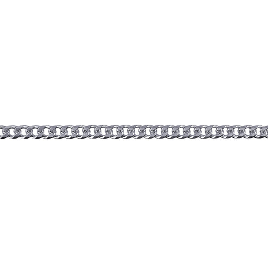 STERLING SILVER 50CM BEVEL DIAMOND CUT CURB CHAIN 8.3GRAMS