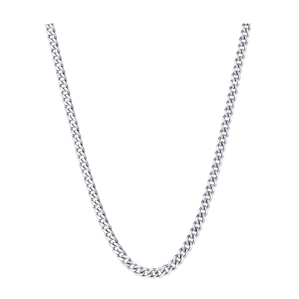 STERLING SILVER ITALIAN SOLID 55CM X 3MM SOLID DIAMOND CUT CURB CHAIN.