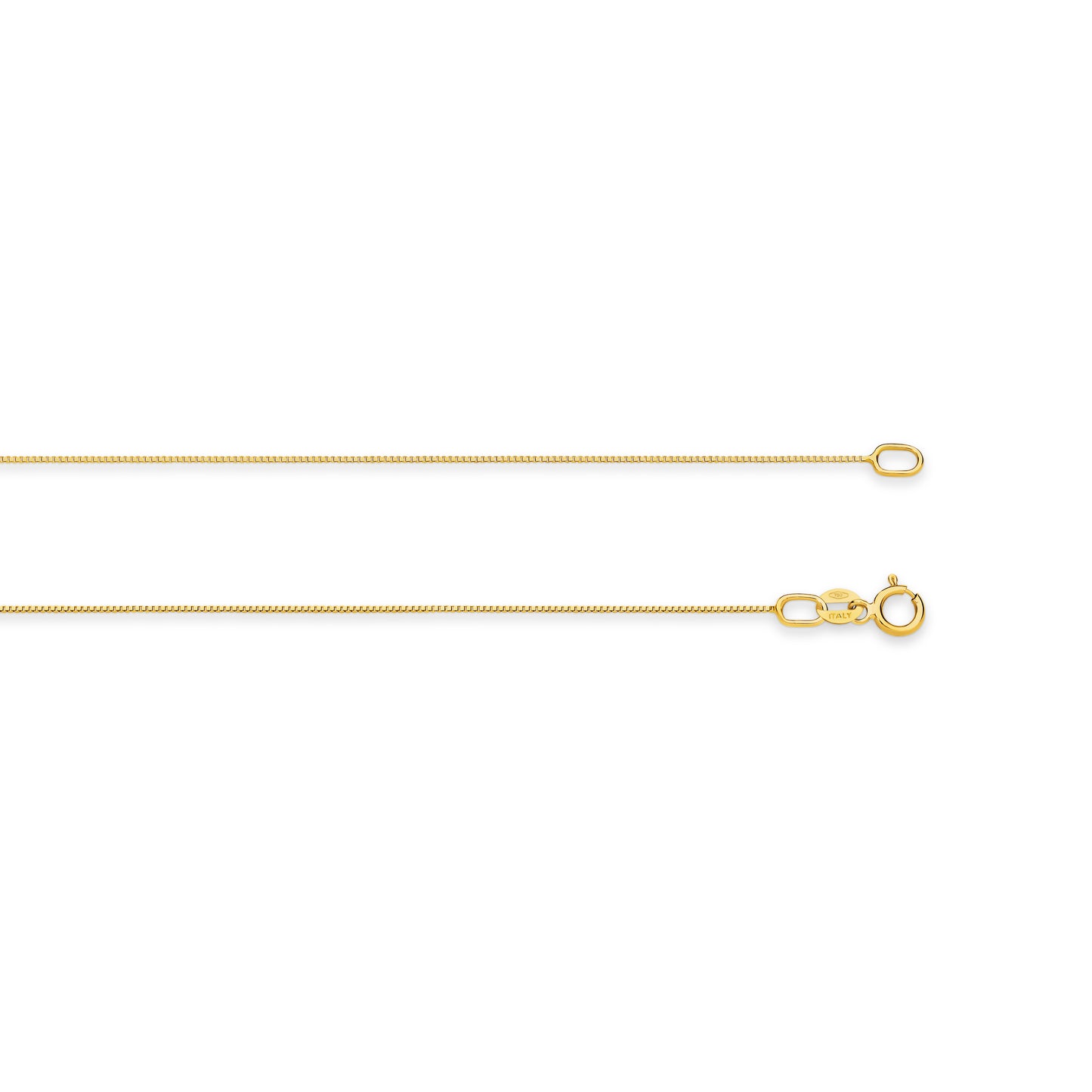 18CT YELLOW GOLD ITALIAN 45CM X 0.52MM BOX CHAIN 1.2GRAM