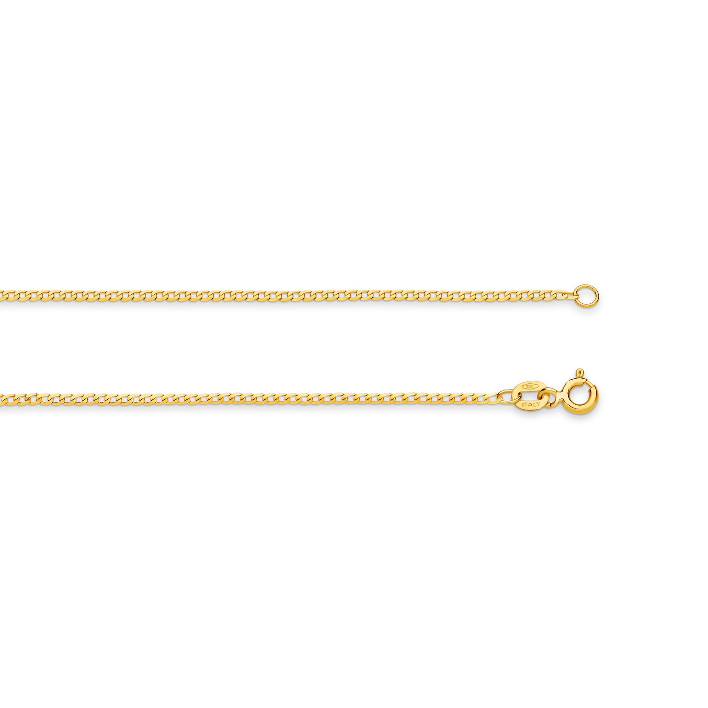 9CT YELLOW GOLD ITALIAN 45CM X 1.54MM WIDE CURB CHAIN.