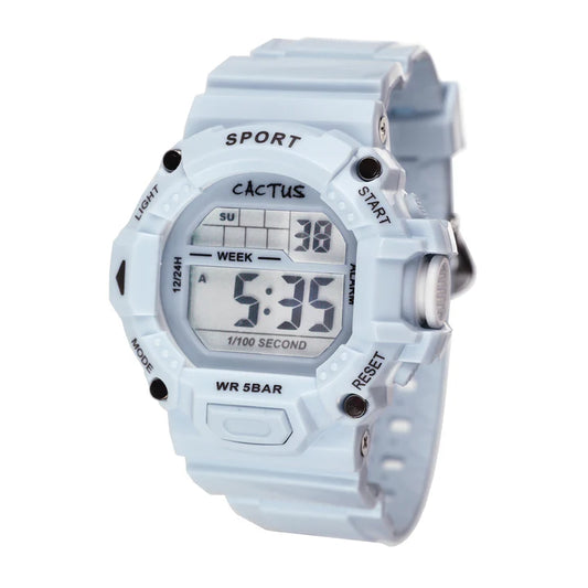 CACTUS DIGITAL WATCH 44MM CASE LIGHT BLUE RESIN BAND. CAC-149-M04