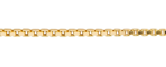 9CT YELLOW GOLD SODID IMPORTED 45CM BOX CHAIN 3.65GRAMS.