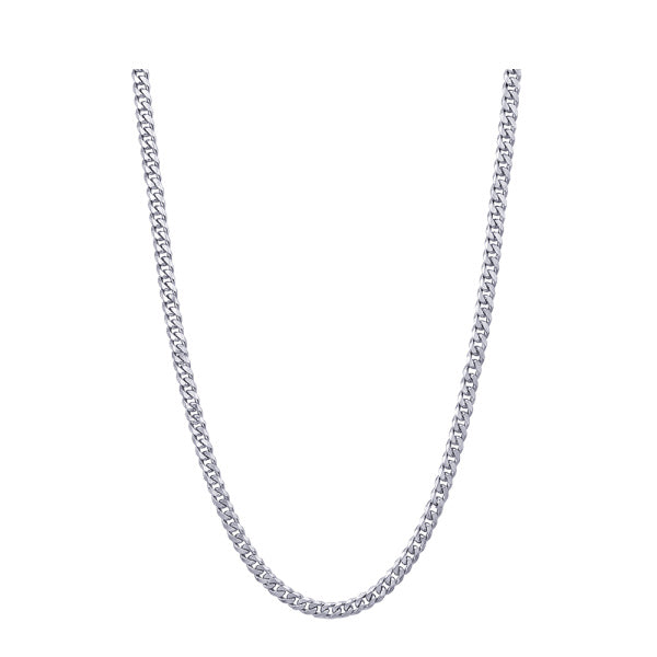 STERLING SILVER 40CM X 1.8MM WIDE DIAMOND CUT CURB CHAIN.