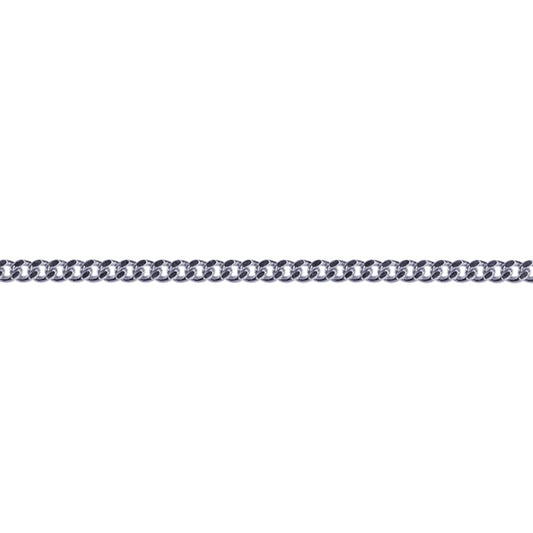 STERLING SILVER 55CM X 2.1MM WIDE SOLID DIAMOND CUT CURB CHAIN