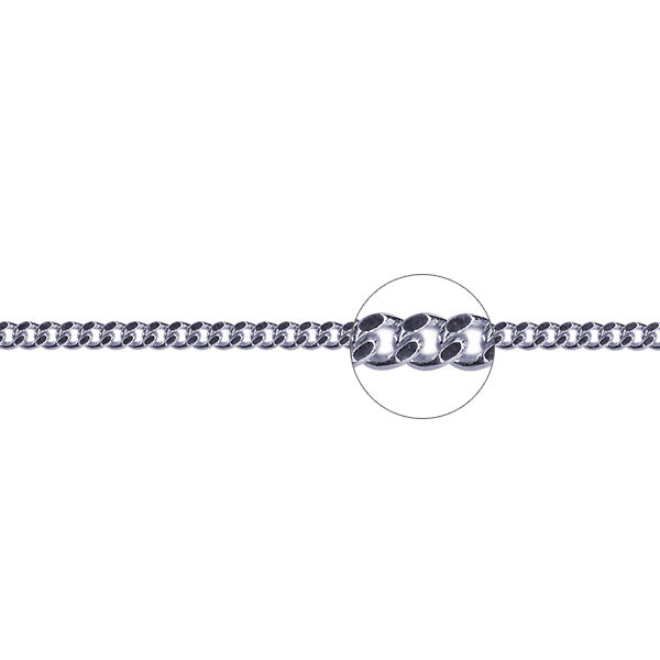 STERLING SILVER 60CM DIAMOND CUT CURB CHAIN