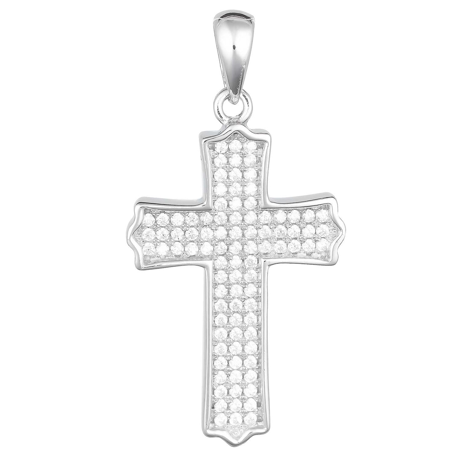 STERLING SILVER CUBIC ZIRCONIA CROSS.