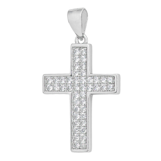 STERLING SILVER CUBIC ZIRCONIA CROSS.