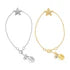 SUE SENSI STERLING SILVER 18CT GOLD PLATED STARFISH WISHES BRACELET.