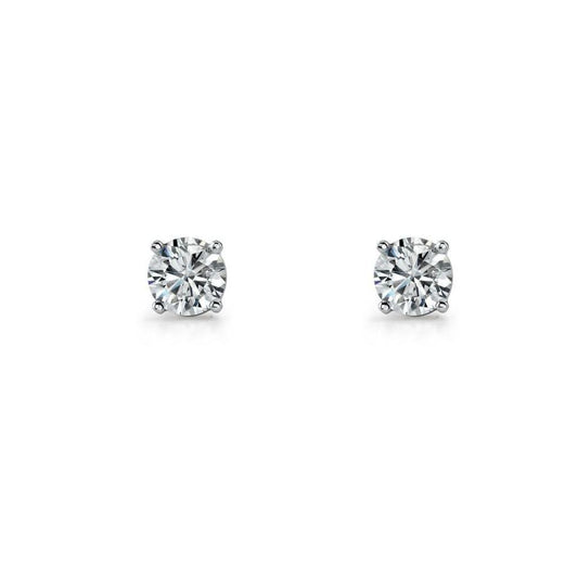 ELLANI STERLING SILVER7MM ROUND CUBIC ZIRCONIA STUDS. E130-7