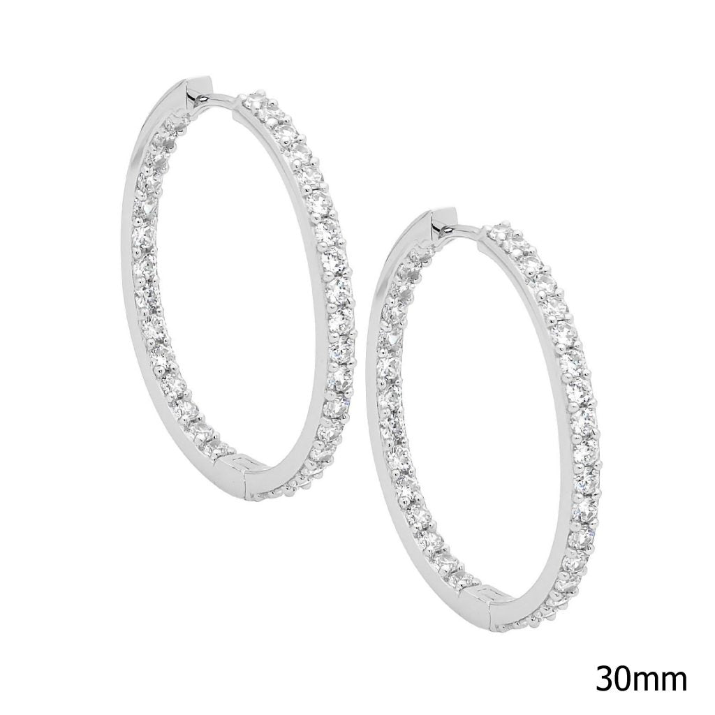 ELLANI STERLING SILVER HOOP EARRINGS E183