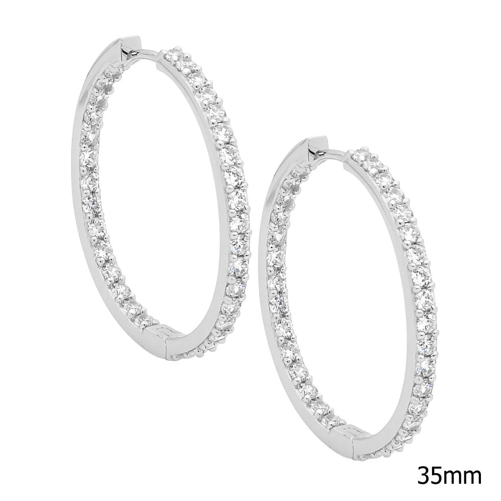 ELLANI STERLING SILVER HOOP EARRINGS E197