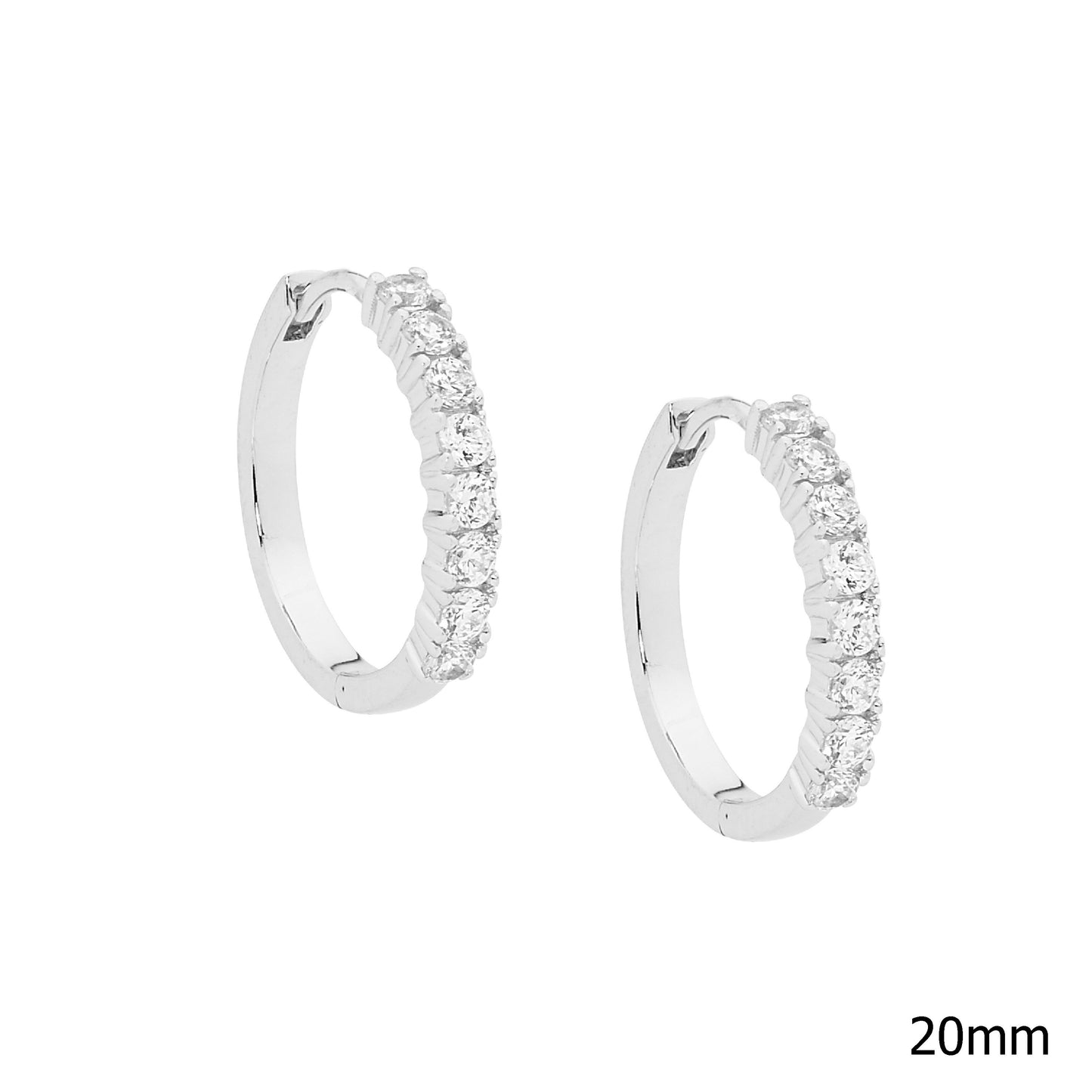 ELLANI STERLING SILVER HUGGIE EARRINGS E392