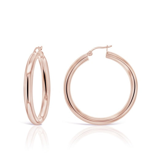 9CT ROSE GOLD IMPORTED 2.5 X 15MM HOOP EARRINGS