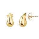 9CT YELLOW GOLD 12MMX 6MM TEARDROP STUD EARRINGS.