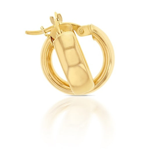9CT YELLOW GOLD IMPORTED 6MM X 15MM HOOP EARRINGS.