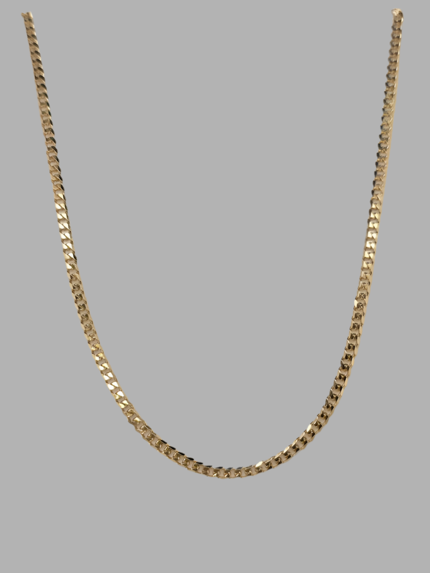 9CT YELLOW GOLD ITALIAN IMPORTED SOLID CURB 50CM CHAIN 5GRAMS