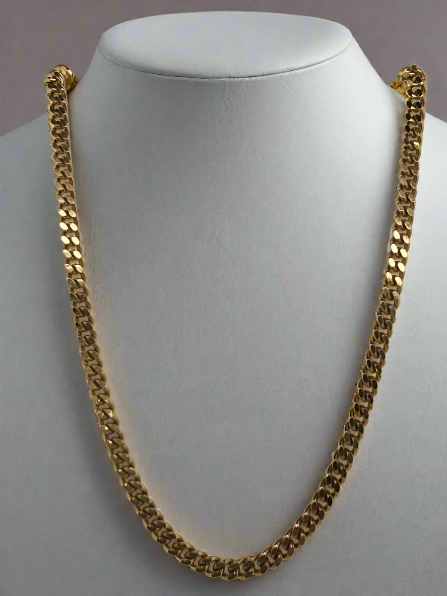 9CT YELLOW GOLD SOLID 55CM 18.7GRAM CURB CHAIN