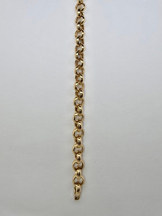 9CT YELLOW GOLD 19cm BELCHER BRACELET