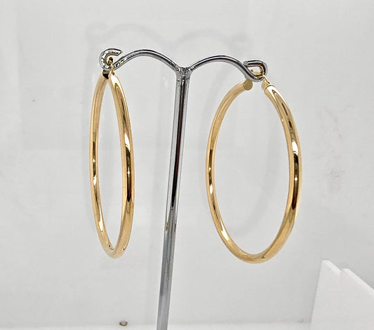 9CT YELLOW GOLD IMPORTED HOOP EARRINGS