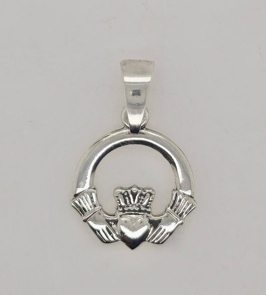 STERLING SILVER 15MM CLADDAGH PENDANT