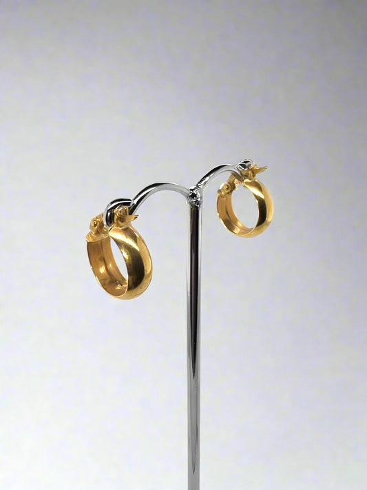 18CT YELLOW GOLD SMALL HOOP EARRINGS