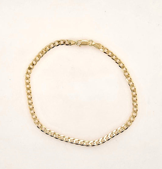 9CT YELLOW GOLD SOLID ITALIAN CURB BRACELET