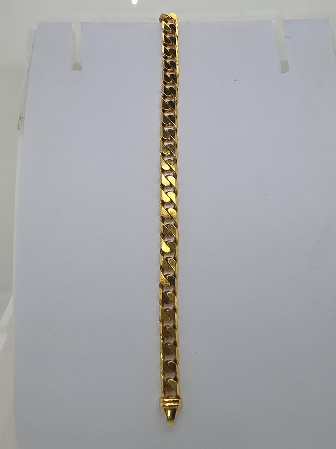 18CT YELLOW GOLD ITALIAN IMPORTED 21CM CURB BRACELET