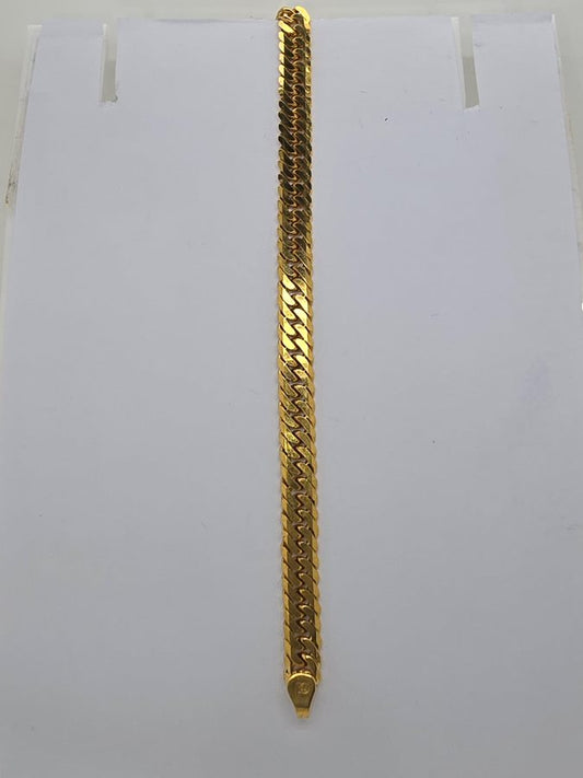 18CT YELLOW GOLD ITALIAN IMPORTED 21CM CURB BRACELET