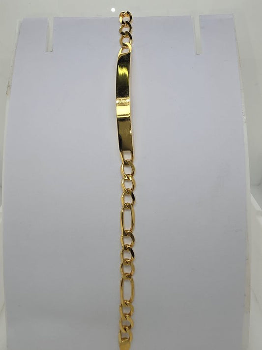 18CT YELLOW GOLD ITALIAN IMPORTED 21CM ID CURB BRACELET