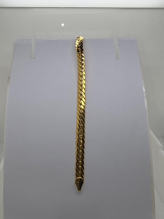 18CT YELLOW GOLD ITALIAN IMPORTED 19CM 8.1G SERPENTINE BRACELET