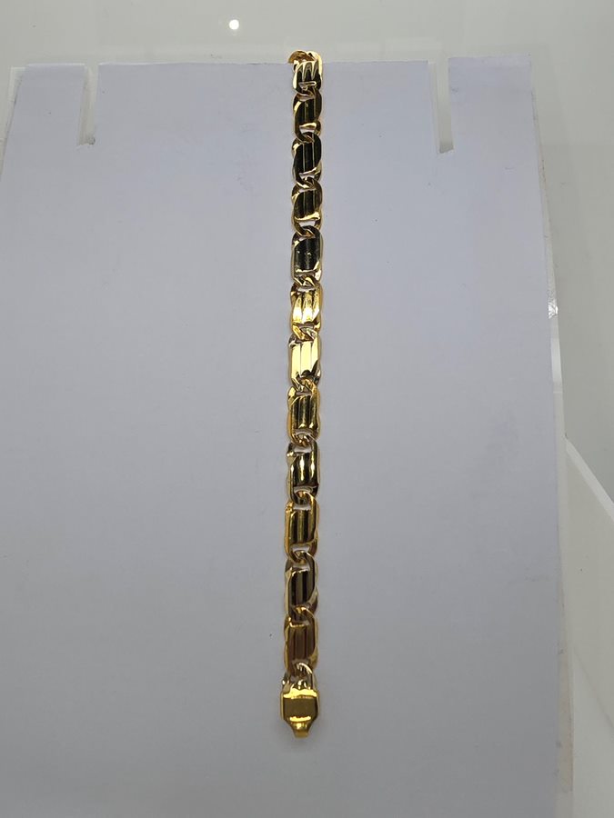 18CT TWO TONE ITALIAN IMPORTED 21CM FANCY BRACELET