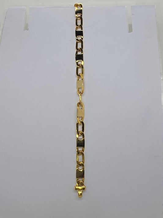 18CT TWO TONE IMPORTED ITALIAN 19CM FANCY BRACELET