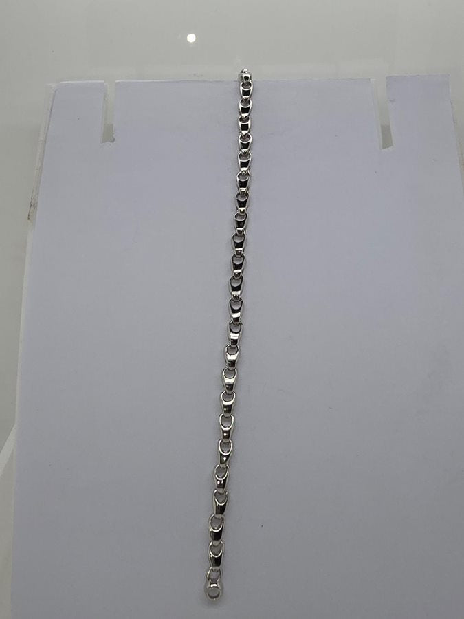 18CT WHITE GOLD ITALIAN IMPORTED 21CM 9.9G FANCY BRACELET