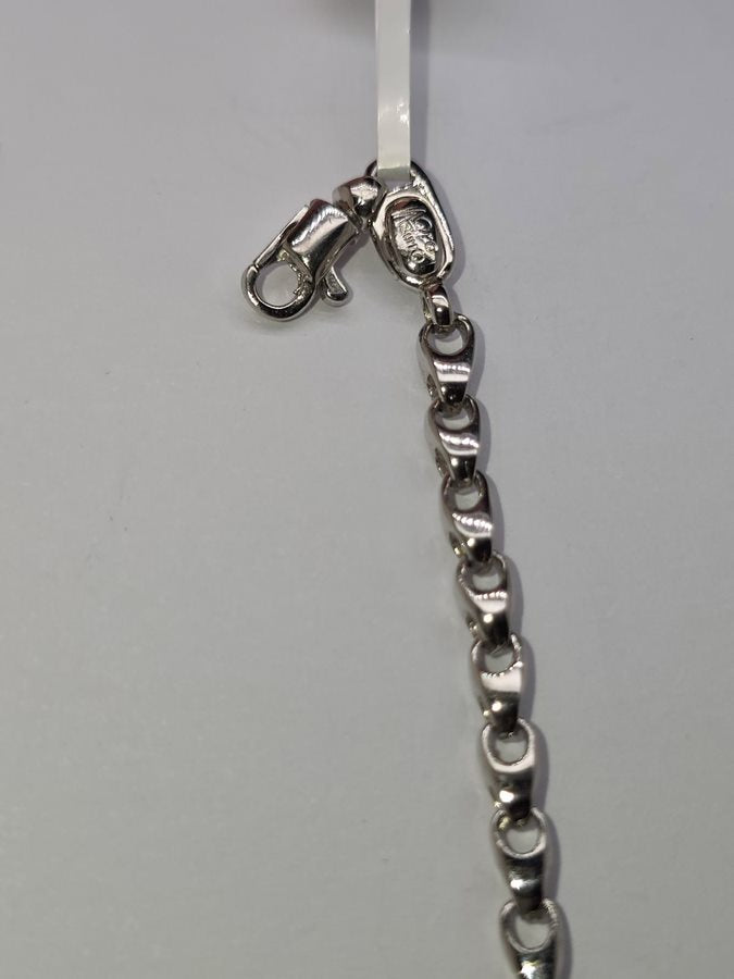 18CT WHITE GOLD ITALIAN IMPORTED 21CM 9.9G FANCY BRACELET