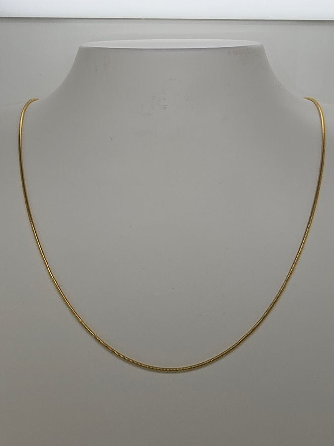 18CT YELLOW GOLD IMPORTED 50CM 5.1G SNAKE CHAIN