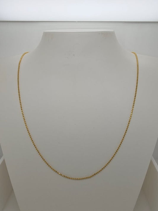 18CT YELLOW GOLD IMPORTED 55CM 2.5G BALL CHAIN