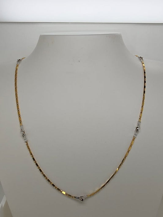 18CT TWO TONE ITALIAN IMPORTED FANCY 45CM 4.9G CHAIN