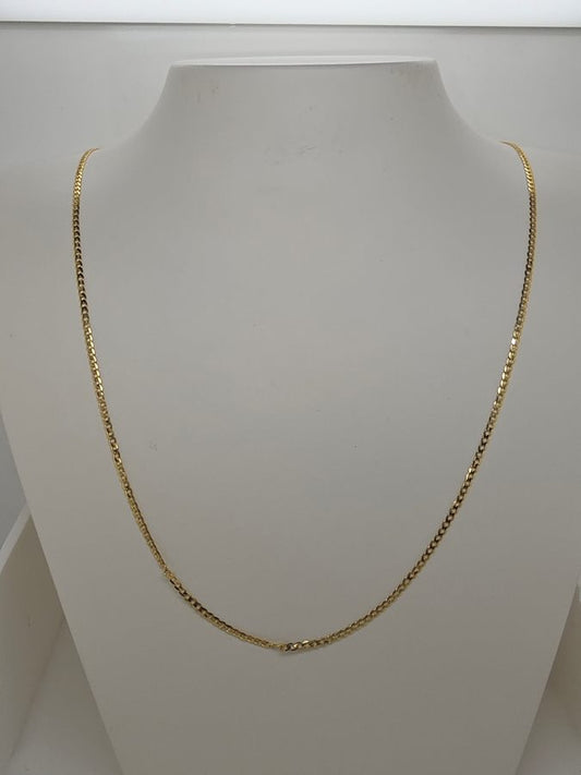 18CT YELLOW GOLD IMPORTED 55CM CURB CHAIN