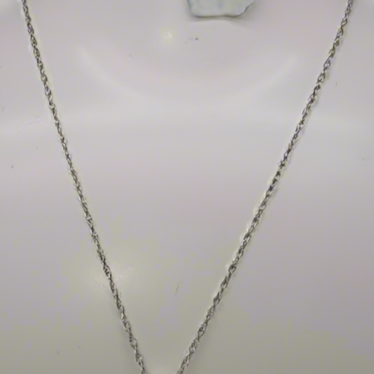 10CT WHITE GOLD 45CM FINE DOUBLE OVAL LINK CHAIN.