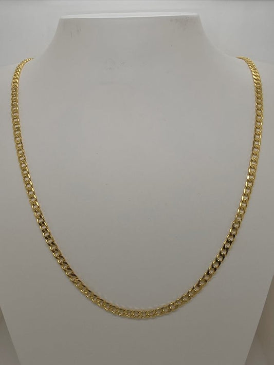 18CT YELLOW GOLD IMPORTED ITALIAN 50CM CURB CHAIN