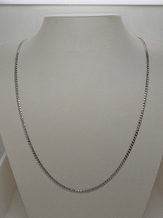 18CT WHITE GOLD IMPORTED 55CM CURB CHAIN