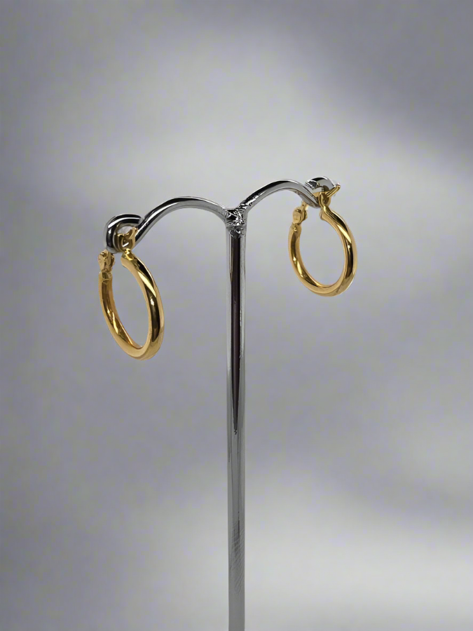 18CT YELLOW GOLD IMPORTED HOOP POLISHED EARRINGS