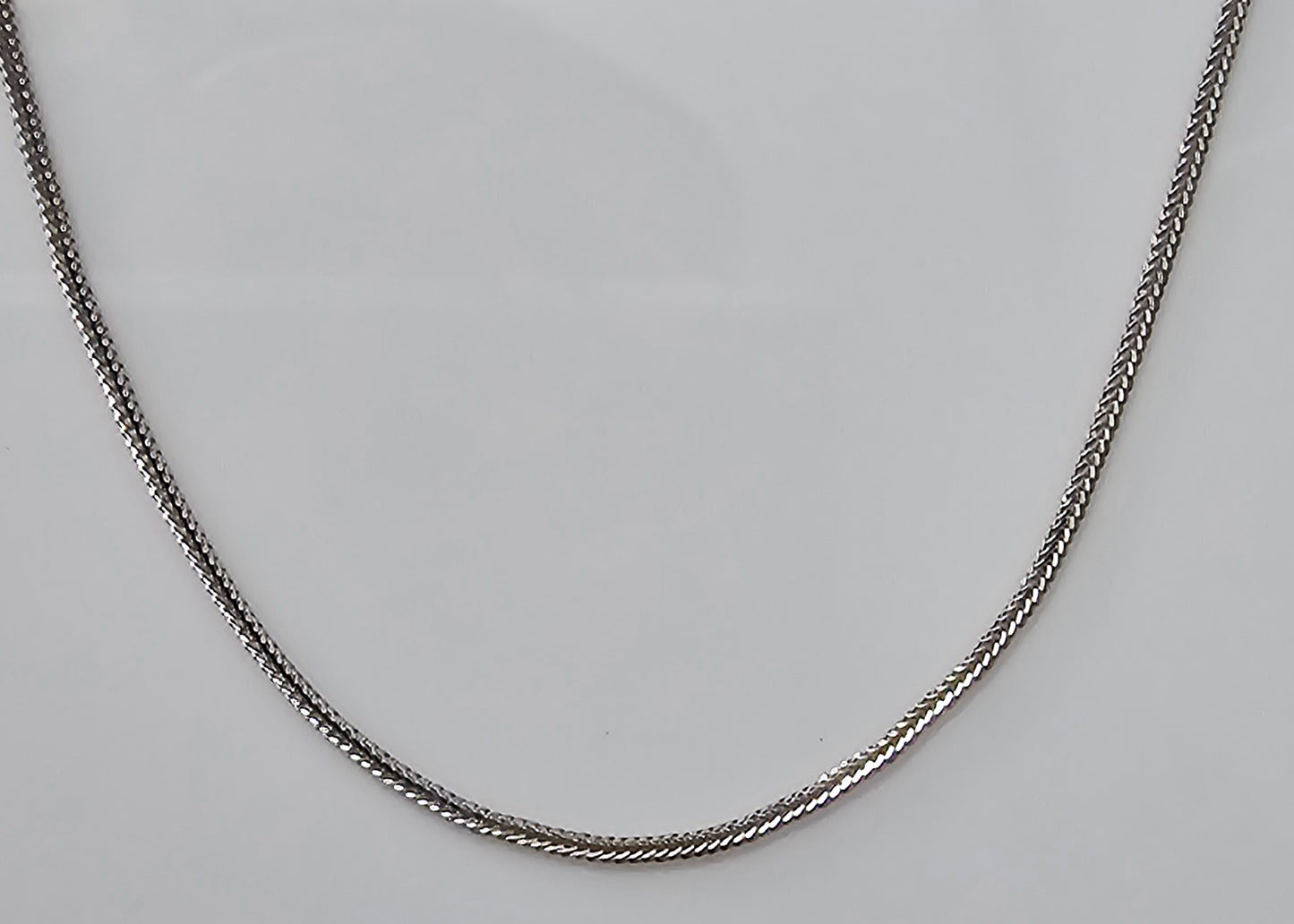 18CT WHITE GOLD IMPORTED ITALIAN 50CM FOXTAIL CHAIN