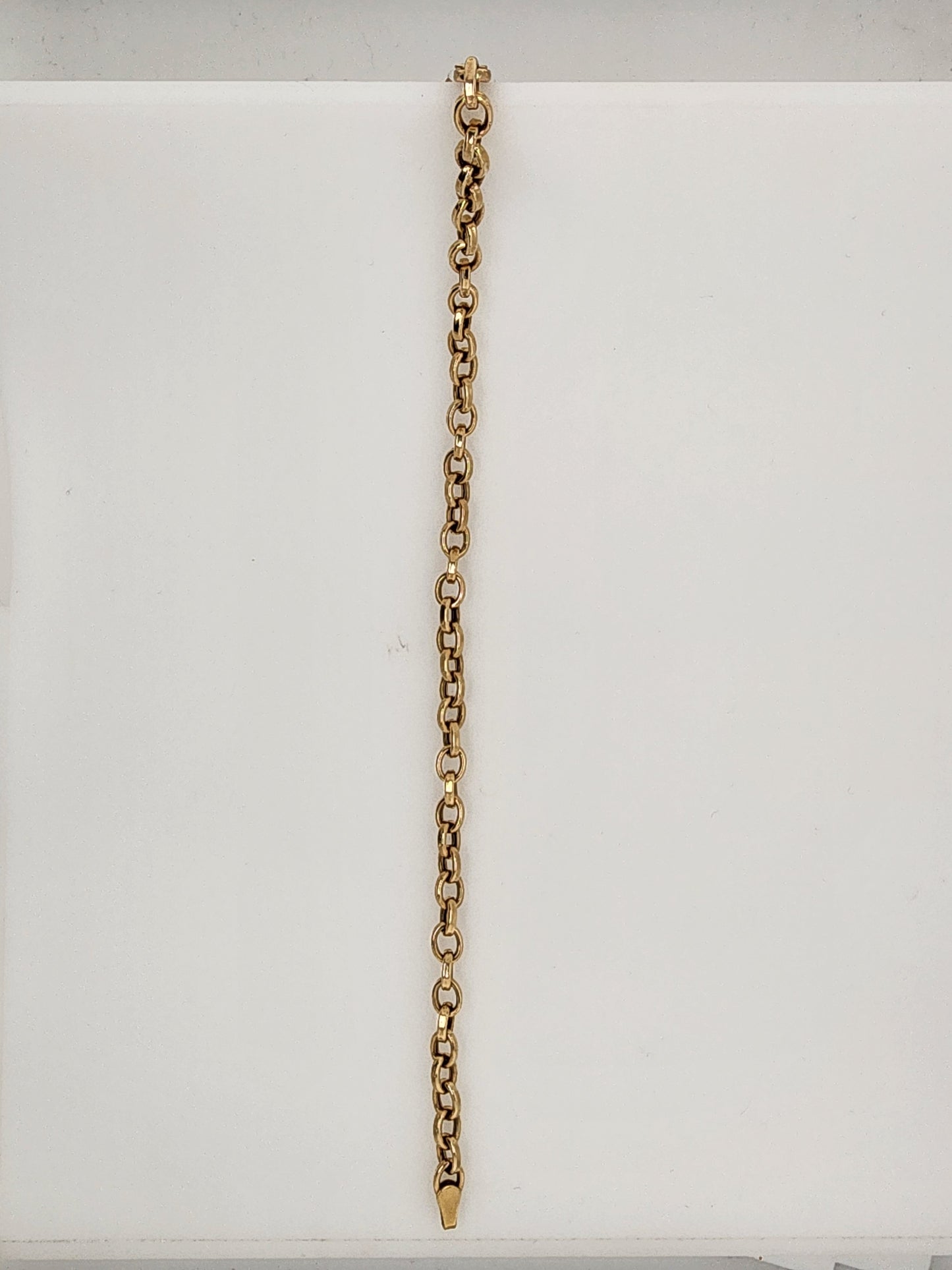 9CT YELLOW GOLD 19cm SQUARE OVAL BELCHER BRACELET