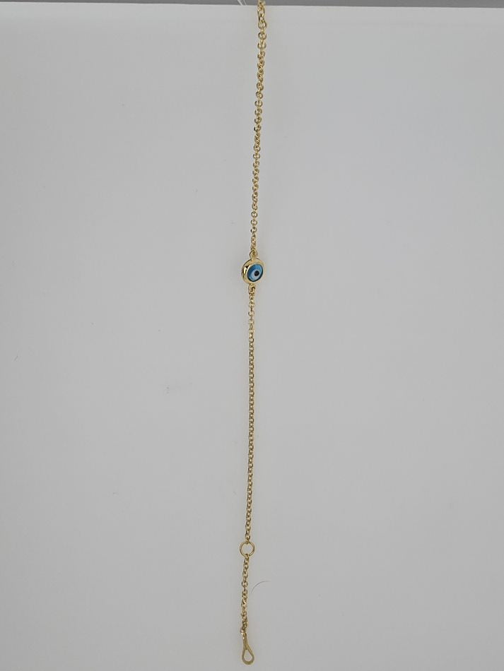 9CT YELLOW GOLD 16-19CM IMPORTED EVIL EYE BRACELET