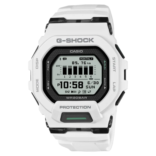 G SHOCK WATCH DIGITAL GSQUAD, BLUETOOTH, WHITE RESIN BAND. GBD200-7D