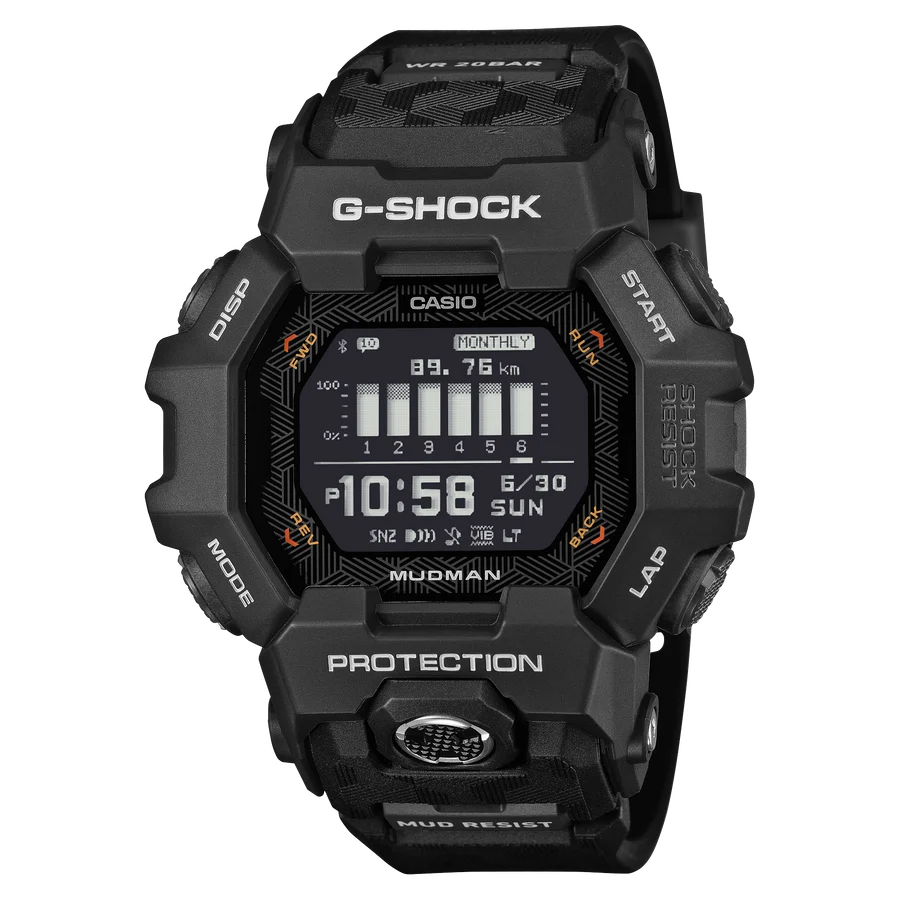 G-SHOCK MUDMAN GDGB100- 1D FROM THE MASTER OF G BLACK CASE AND RESIN BAND.