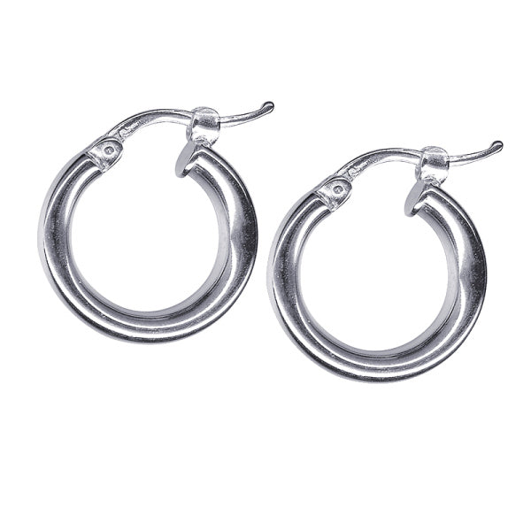 STERLING SILVER ITALIAN IMPORTED 3 X 10MM HOOP EARRINGS